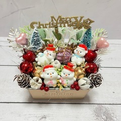 ハンドメイドフラワー★クリスマスアレンジメントNo.75の画像