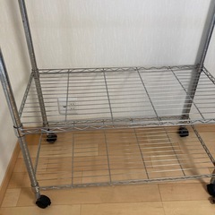 スチールラック2本ハンガーポール付き の画像