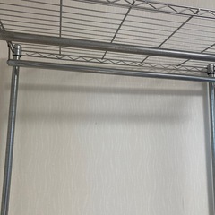 スチールラック2本ハンガーポール付き の画像