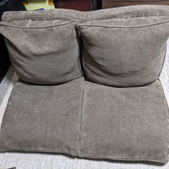 モダンデコ フロアソファ3人掛け こたつソ用可能性 (PVC ブラック)の画像