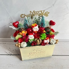ハンドメイドフラワー★クリスマスアレンジメントNo.57の画像