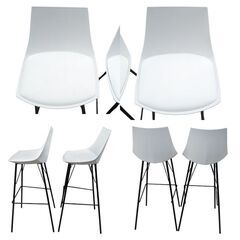 ★カウンターチェア★2脚セット　エア・リゾーム　ホワイト　バーチェアの画像