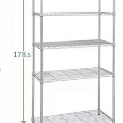 スチールラック2本ハンガーポール付き の画像