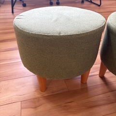 グリーンのスツール2個の画像