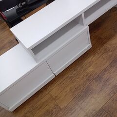 ★リユースのサカイ水戸店★  TV台 ホワイト H40×D40×W100～145 クリーニング済み MT6422の画像