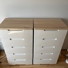 チェスト5段ウッドトップ2個の画像