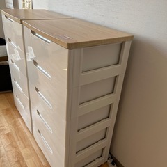 チェスト5段ウッドトップ2個の画像