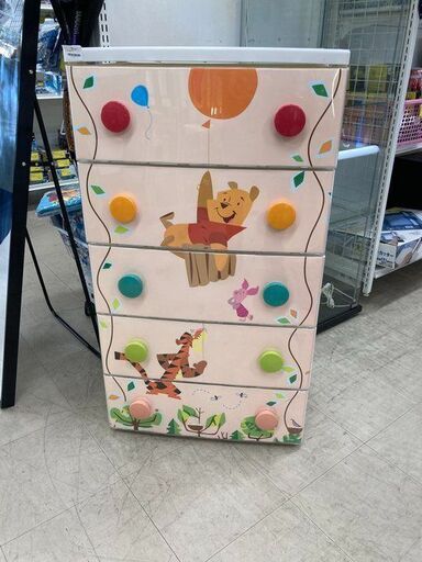 J5882　【リユースのサカイ柏店】　5段チェスト　ディズニー　クリーニング済み