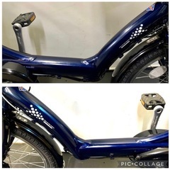 1年保証 送料無料　ブリヂストン　20インチ 紺色　子供乗せ　電動アシスト自転車　g1130の画像