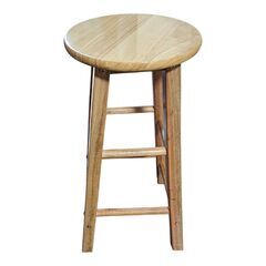 スツール　イス　木製　高さ約58cm　座面直径約29cmの画像