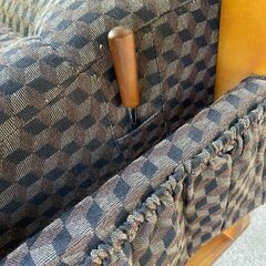 【リユースショップスパークル】りくユースショップスパークル】リクライニング高座椅子　No.161　レバー式　ブラウン　布張り　一人掛け　リクライニングチェア　配送可能♪の画像