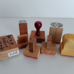 スタンプ まとめ売り　8個セット　判子『抱き稲紋』『賀正』『鏡餅』『獅子舞』他の画像