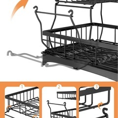 水切りラック　水切りカゴ　使用１ヶ月　皿置き　キッチンの画像