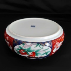 前畑陶器　庫山窯　三段重箱　蓋付き重ね鉢　古伊万里紋　金彩　未使用　柘榴　鳳凰の画像