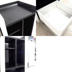 ファイルワゴン 幅38.5cm ホワイト/ブラック キャスター付き ファイルラック マガジンラック 本棚 ☆ 札幌市 北区 屯田 の画像