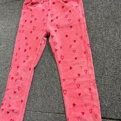 110cm♡ハート柄 コーデュロイパンツ ピンクの画像