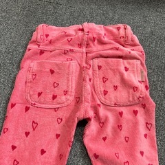 110cm♡ハート柄 コーデュロイパンツ ピンクの画像