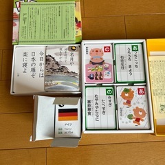 四字熟語かるた、俳句、国旗の画像