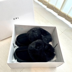 【新品】厚底 ムートン スリッポン ブーツの画像