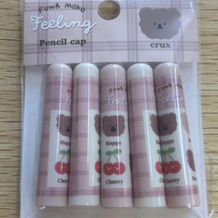 新品未開封 鉛筆キャップ 6袋セット クマ柄 パステルカラー CRUX まとめ売り 文房具の画像