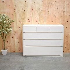 ≪zyt2172ジ限≫ ニトリ 4段チェスト タンス 最下段難あり シャビーホワイト/白系/引き出し/衣類収納/クローゼット/中古家具/リユースストレージ仙台 70425-10の画像