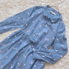 【極美品】　H&M　エイチアンドエム　ユニコーン柄タンガリーシャツワンピースの画像