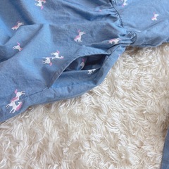 【極美品】　H&M　エイチアンドエム　ユニコーン柄タンガリーシャツワンピースの画像