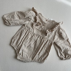 BEBE HOLIC ギンガムチェックロンパース Mの画像
