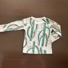 サボテン柄　長袖Tシャツ　100cmの画像