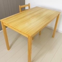 LOWYA 無垢材ダイニングセット 4点セットの画像