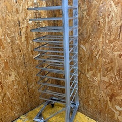 a(7708) 天板ラック パンラックトンボラック 片袖 天板収納 製菓用品 パンラック 鉄 W530D500H1700 直接引き取り歓迎 大阪の画像