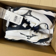 Mizuno 野球トレーニングシューズ 23.5cm ホワイト/ネイビー　ミズノの画像
