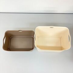 stp-3576　katasu　収納ケース　4個セット　サイズ違い　白　ホワイト　茶色　ブラウン　収納ボックス　小物収納　整理整頓　すき間収納　カラーボックス　収納箱の画像