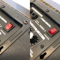 ☆【PLAYTECH ギター アンプ セット】エレキギター 黒 白 ブラック ホワイト ストラトキャスター JAMMER Jr プレイテック ギターアンプ 音出し未確認 現状品  全長98㎝ ケース付き 音楽 楽器 中古品(NF251127)303-587の画像