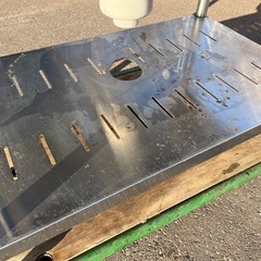 タニコー 業務用 一層シンク ステンレス製 W900 D600 H938 バックガード付き シンクの縁H790 下段棚板 中古品 の画像