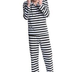 30セット 卸 囚人服セット(帽子＋上下服＋おもちゃの手錠) Mサイズ 囚人 ハロウィン コスプレ ハロウィン衣装 コスチュームの画像