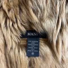 M【中古品】MANI ムートンコート ラムレザー 秋冬 レディース M キャメル ファーコート 2way ロングコートの画像
