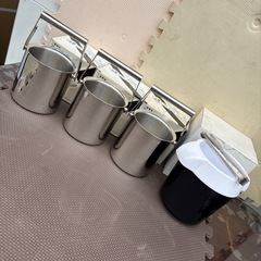 アイスペール4点セット18-8ステンレス3点とプラスチック1点の画像