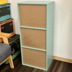 【撮影サンプル品】カラーボックス　カラー:ミックスカラー系（カラフル）　3段ボックス　本棚の画像