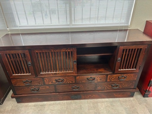 1127-21 QC-6岩谷堂 チェスト 和家具 高級 民芸家具 引き戸あり