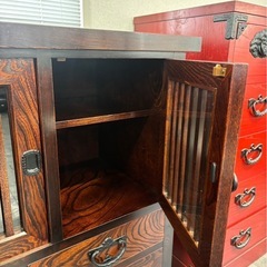 1127-21 QC-6岩谷堂 チェスト 和家具 高級 民芸家具 引き戸ありの画像