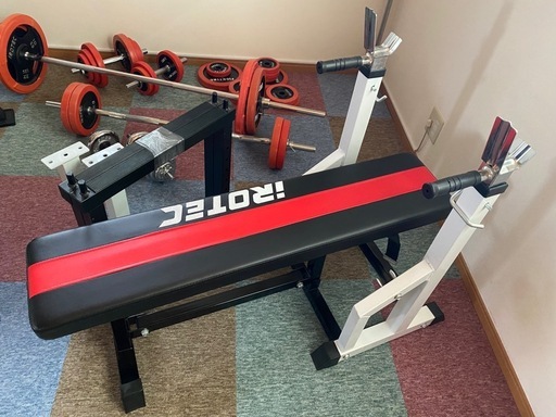 iROTEC アイロテック マルチパワーラック ベンチ バーベル80kgセット