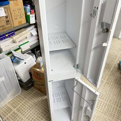 【残り3点】Ceha ロッカー 鍵付き 2個セット ホワイト スチールロッカーの画像