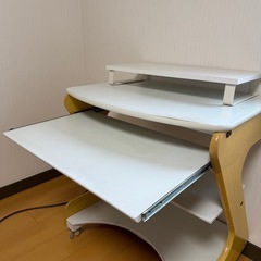 アイリスオーヤマ木製 モニター台付パソコンデスクの画像