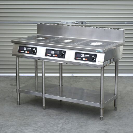 ≪zyt2332ジ≫ タニコー 業務用IHコンロ 3連/3口 三相200V 簡易動作確認済 現状品 中古厨房機器/リユースストレージ仙台 70713-04