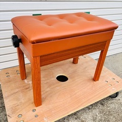 🎹【RAKU 楽譜収納付き ピアノ椅子 イエロー】の画像