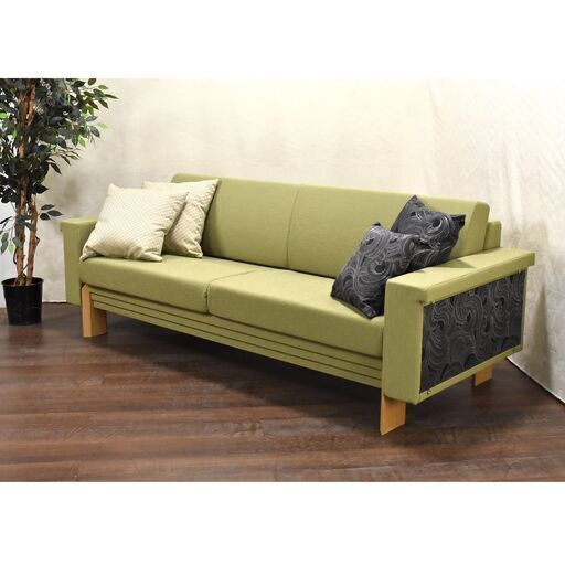 ≪yt1559ジ≫ アウトレット家具 大型 和風3人掛けソファ リユースストレージ仙台 60429-07