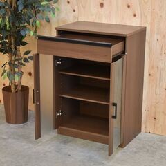 ≪zyt2363ジ限≫ ニトリ 小型キャビネット 食器棚/キッチンボード/サイドボード/電話台/FAX台/リビング収納/中古家具/リユースストレージ仙台 70725-06の画像