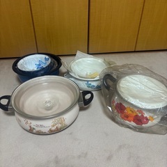 未使用ホーロー鍋　3個セット の画像