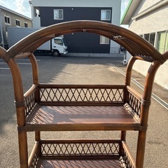 籐  飾り棚  3段 　ラタンの画像